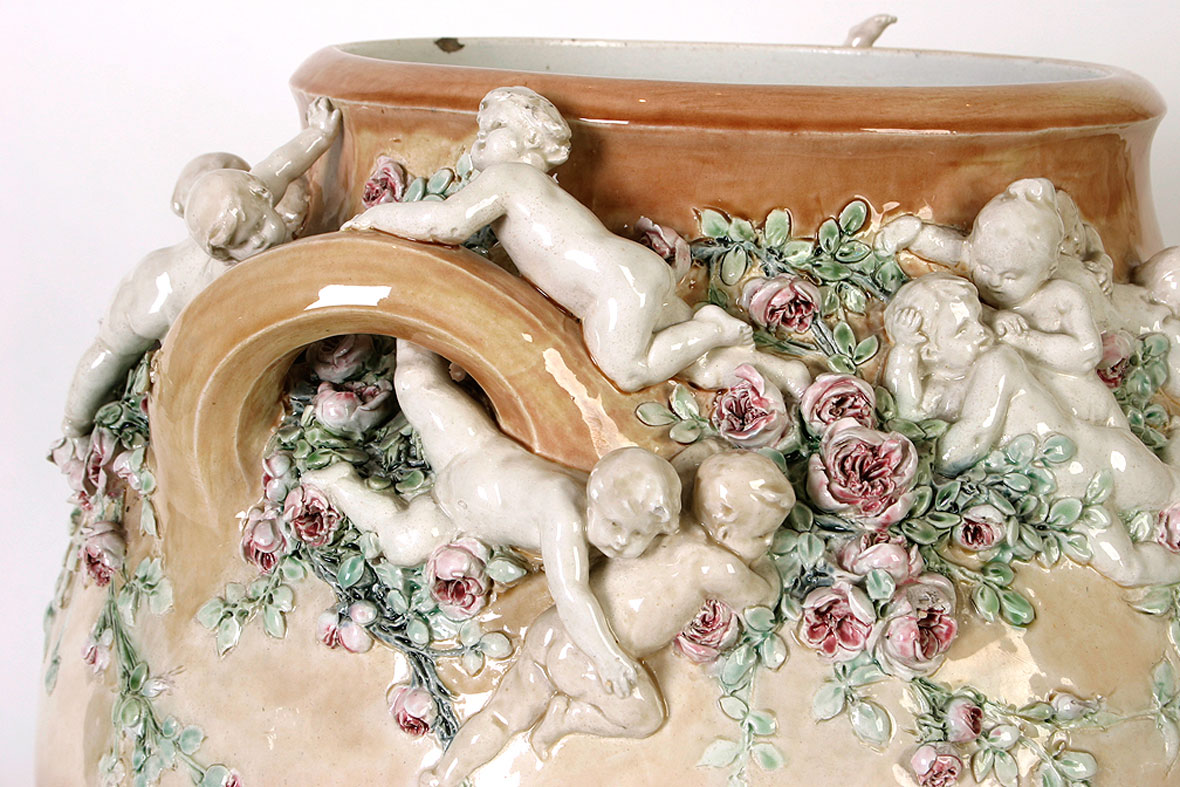 Pair of Ceramic Jardinieres by Carrier Belleuse